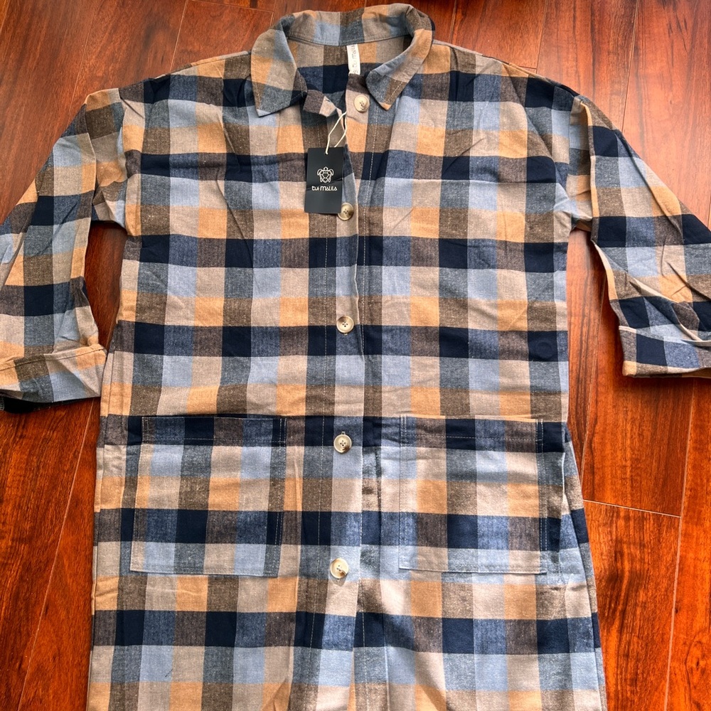 NWT Flannel woman jacket robe shirt dress size S
